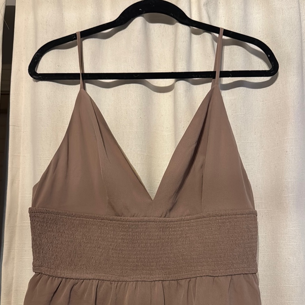 Never worn! Vici Elegant Tan Jumpsuit - Picture 2 of 3